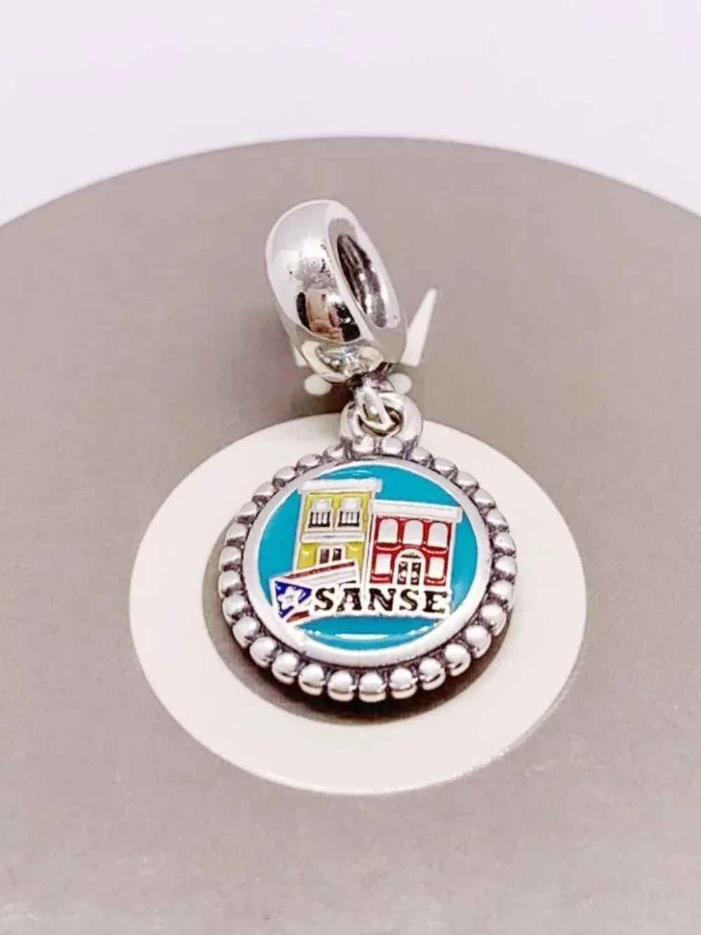 Pandora Blue Enamel Sanse City Charm Dangle